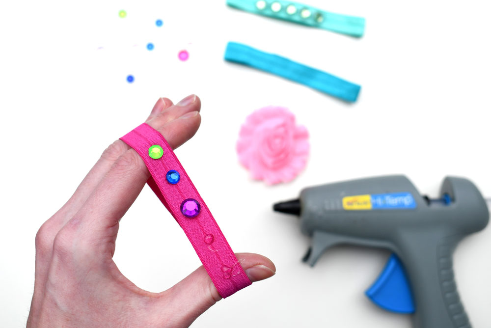Colorful DIY doll headbands with rhinestones