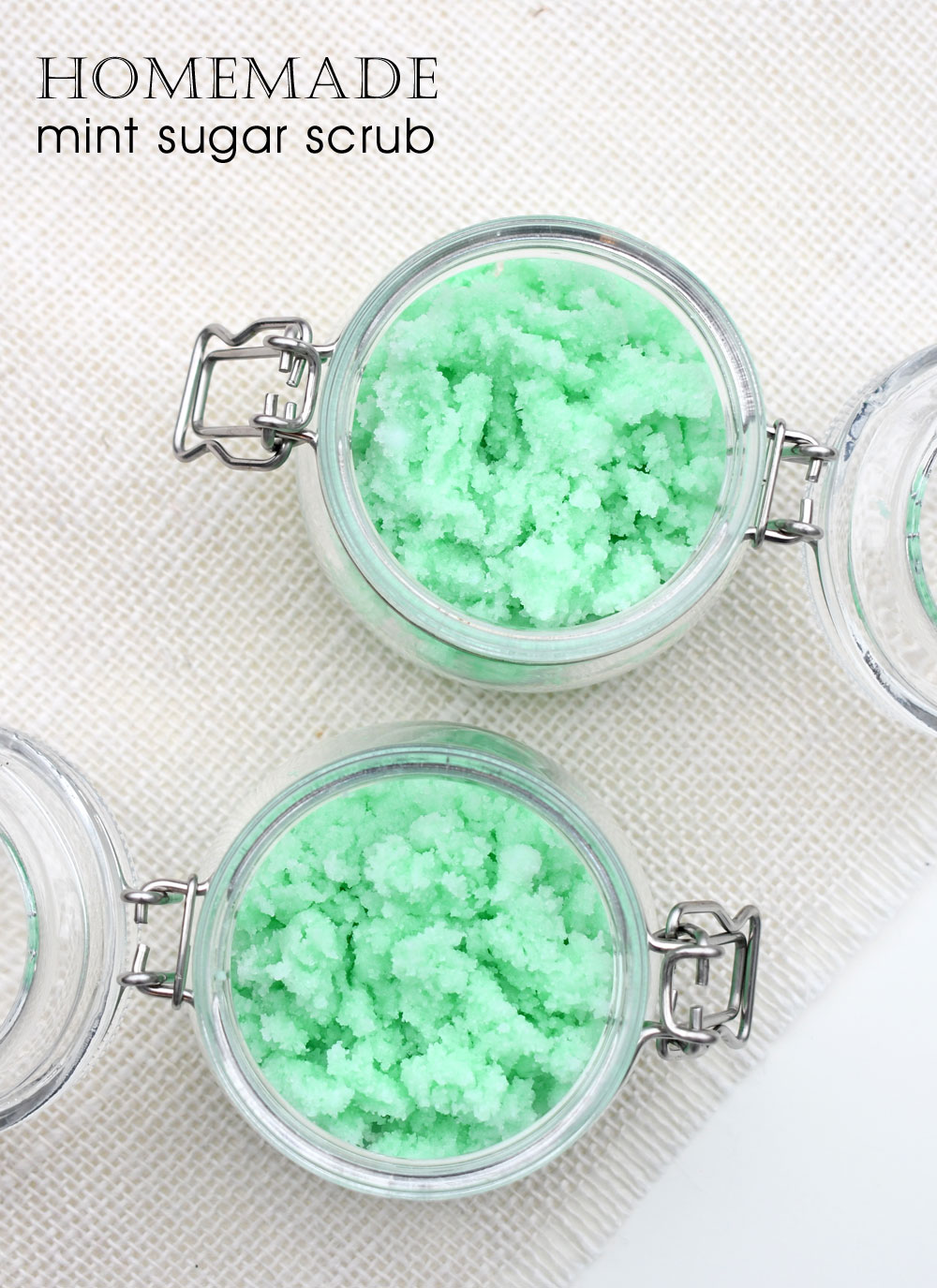DIY mint sugar scrub recipe and gift idea