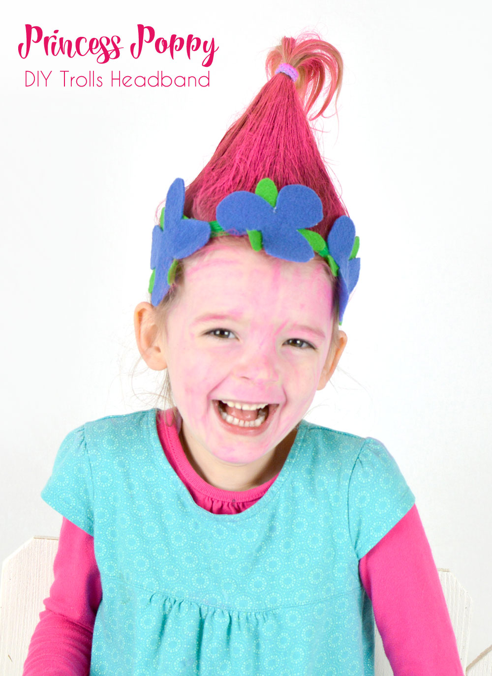 DIY Princess Poppy flower headband craft for girls