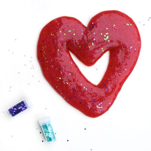 DIY sensory glitter slime easy recipe for kids
