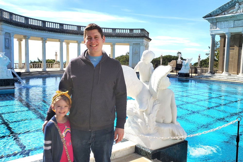 Hearst Castle family visit Neptune Pool