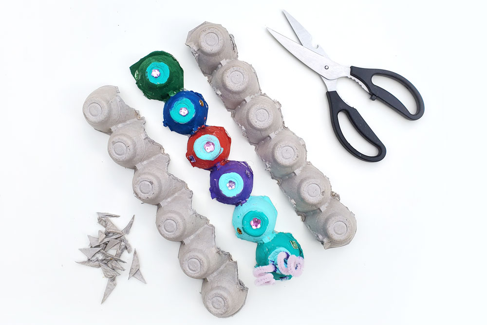 Egg carton caterpillars fun kids craft activity