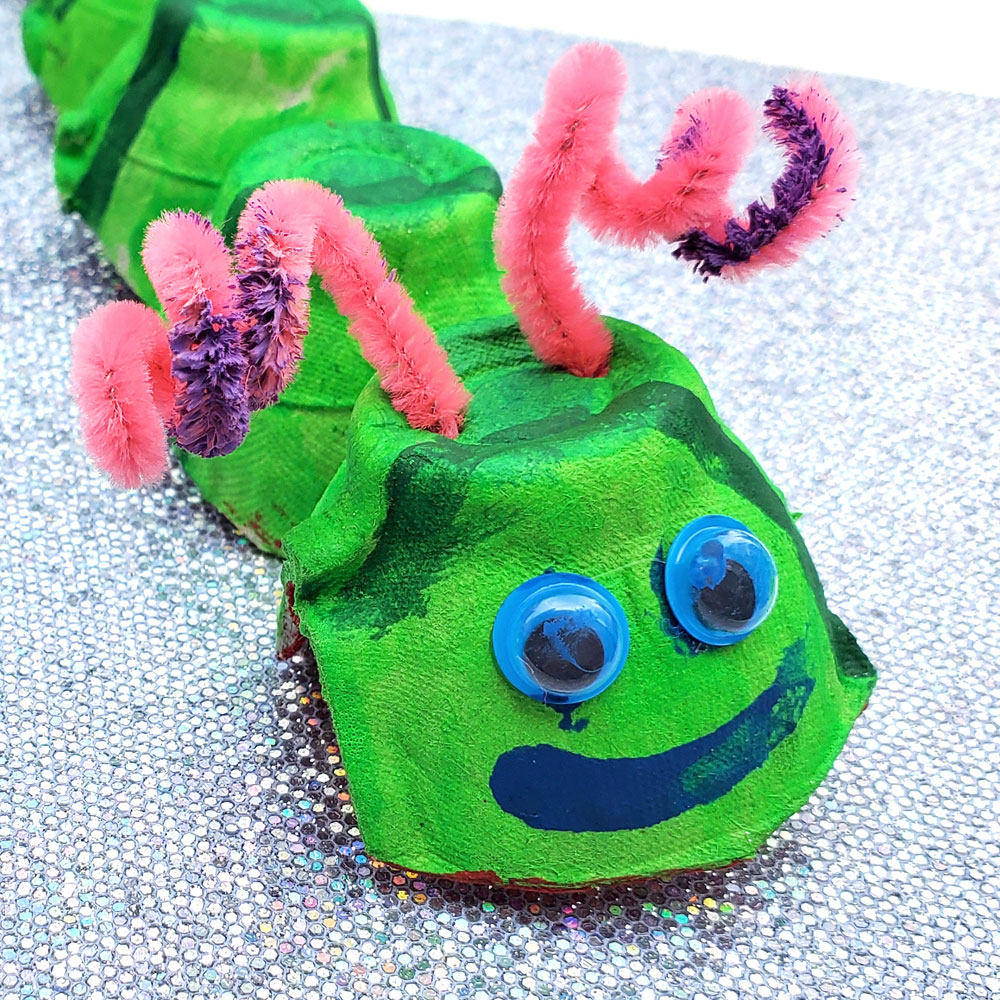 Egg Carton Caterpillars Kids Painting Activity