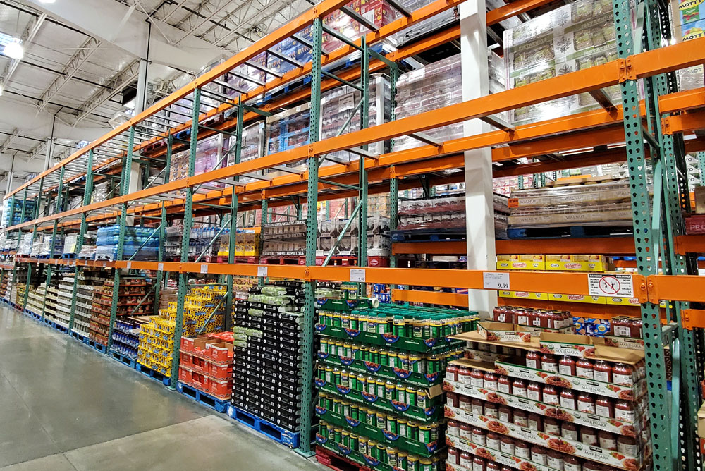 Empty store shelves at Costco
