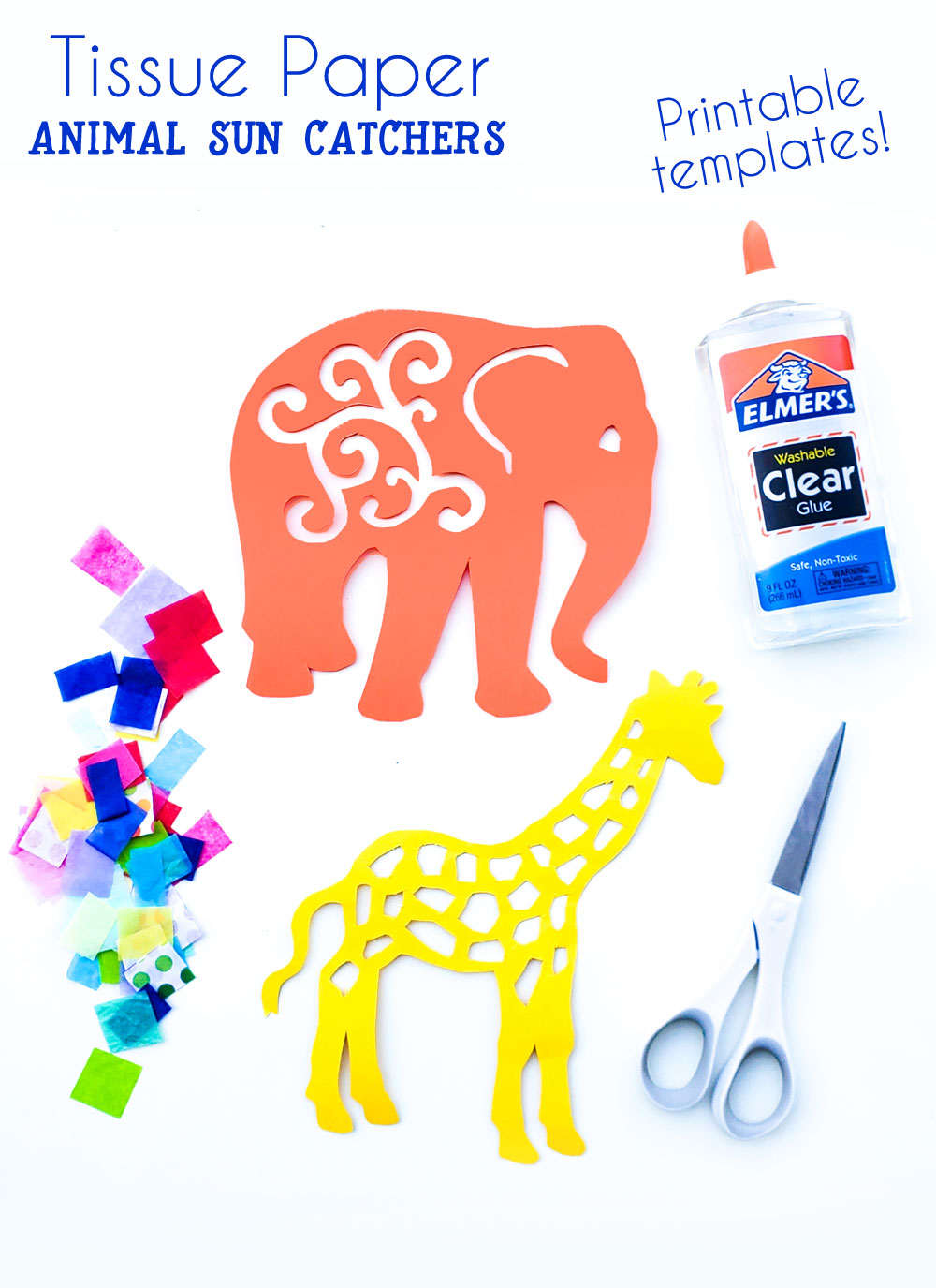 Fun and colorful animal sun catchers kids craft