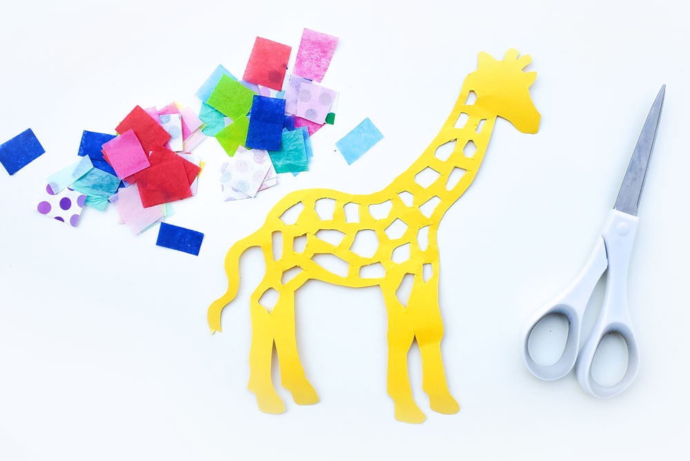 Creative tissue paper animal sun catchers kids craft