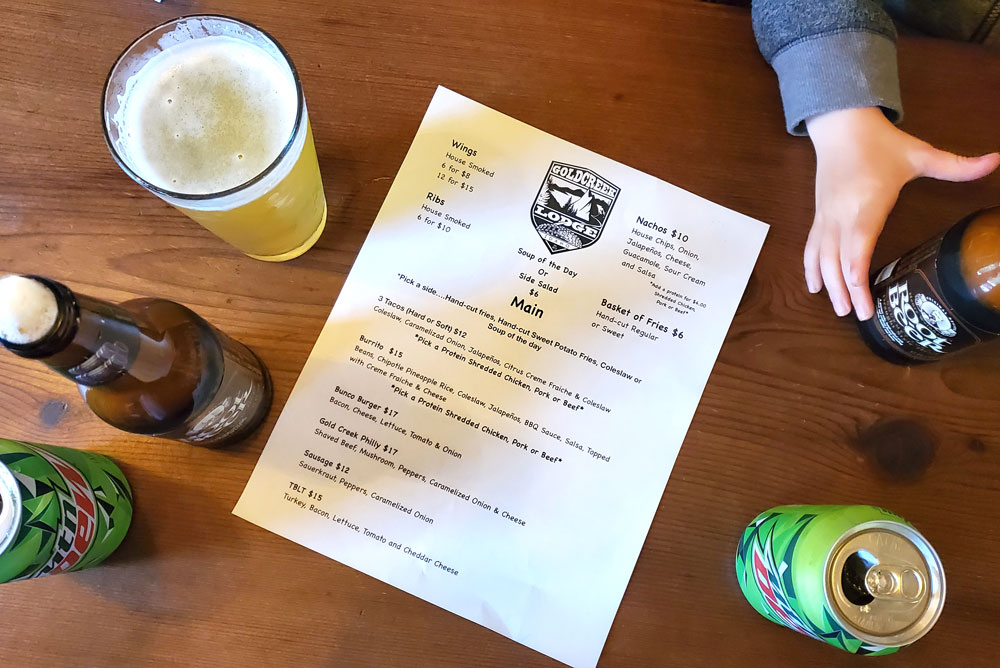 Lunch at Gold Creek Lodge near Athol Idaho off-road trails