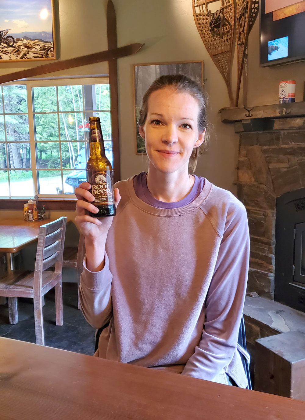 Family stop for lunch Gold Creek Lodge in Bayview, ID near off-roading trails