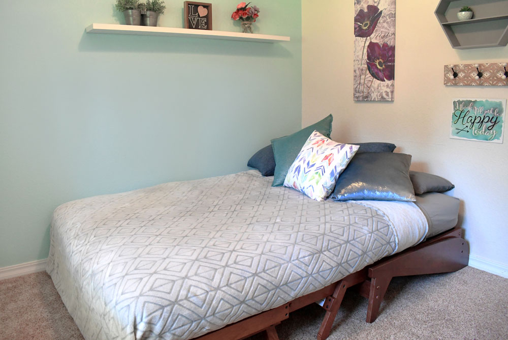 Convertible wall hugger futon from the Futon Shop