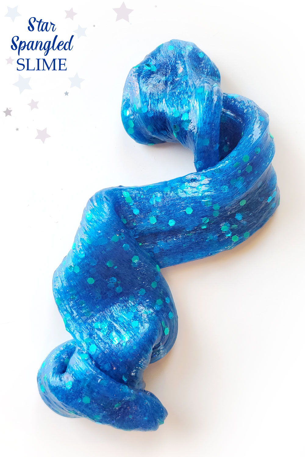 Blue glitter slime star spangled sensory activity