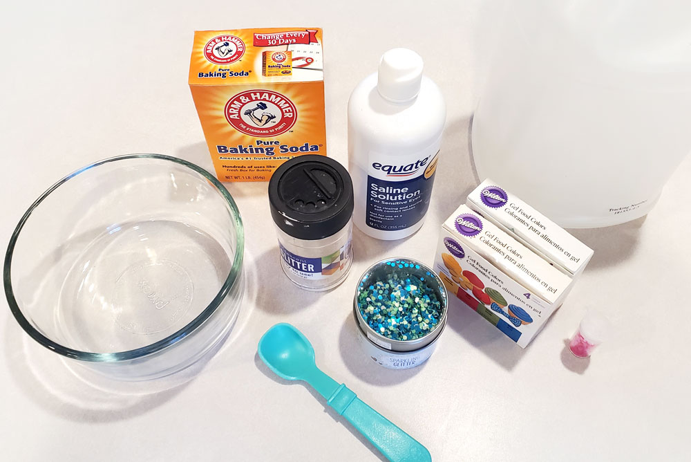 Red star spangled glitters slime creative kids activity