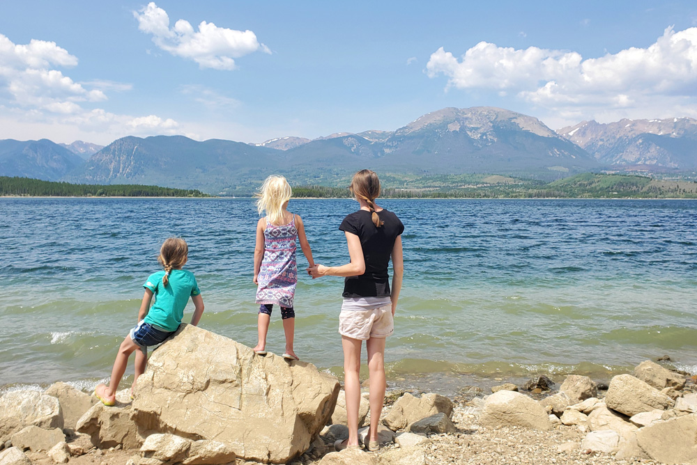 Walking down to the lake at Prospector Campground Summit County Colorado