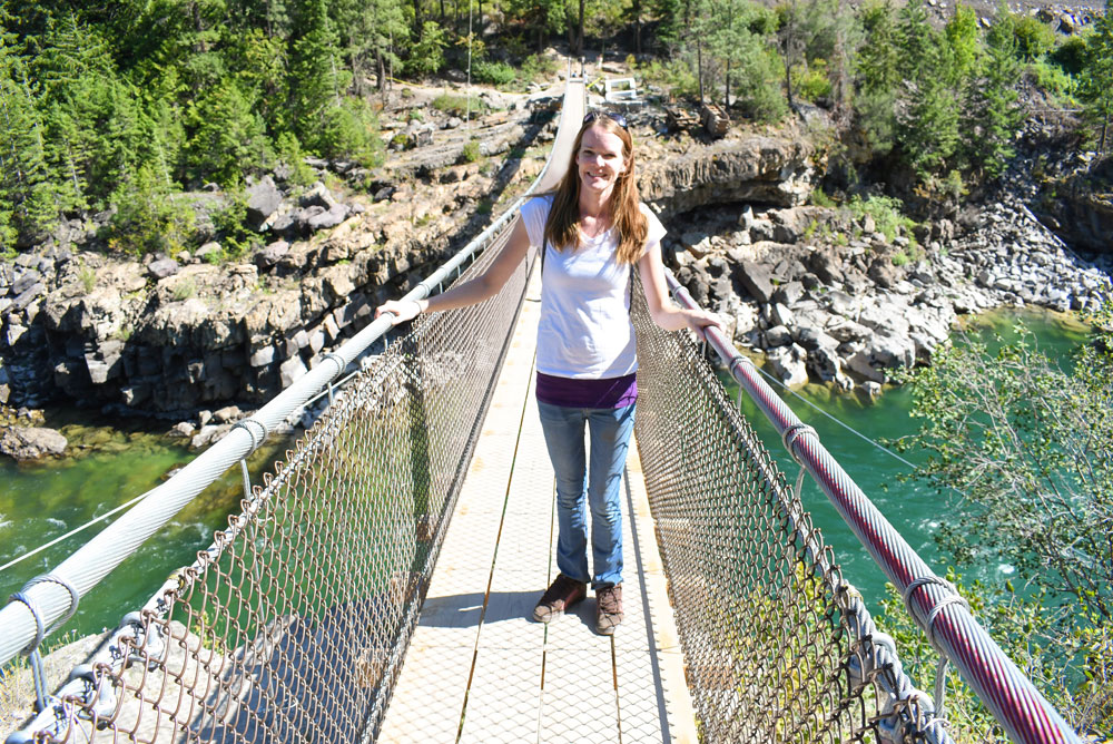 Family hike to Kootenai Falls in Montana