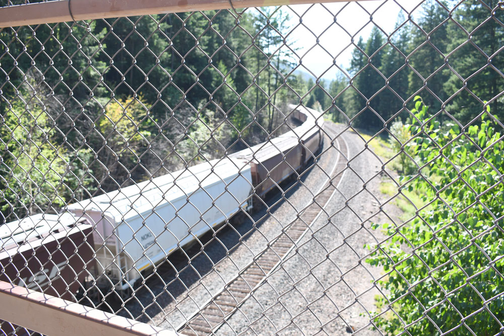 Kootenai Falls train bridge walkway