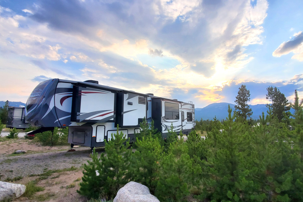 RV camping at Prospector Campground in Colorado