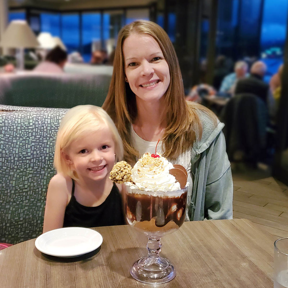 Gooey ice cream sundae at the Dockside at the Coeur d'Alene Resort