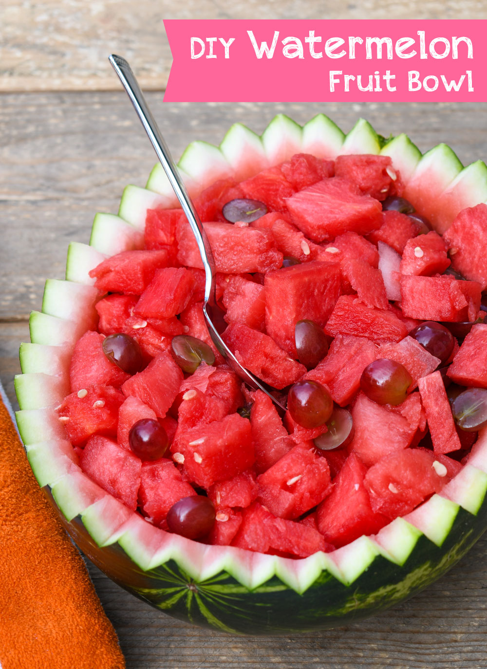 How to use a watermelon to hold fresh fruit