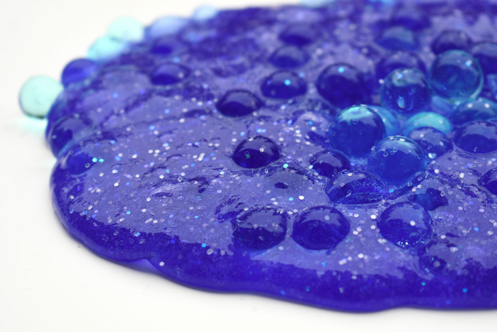 diy glitter slime with water beads kids activity