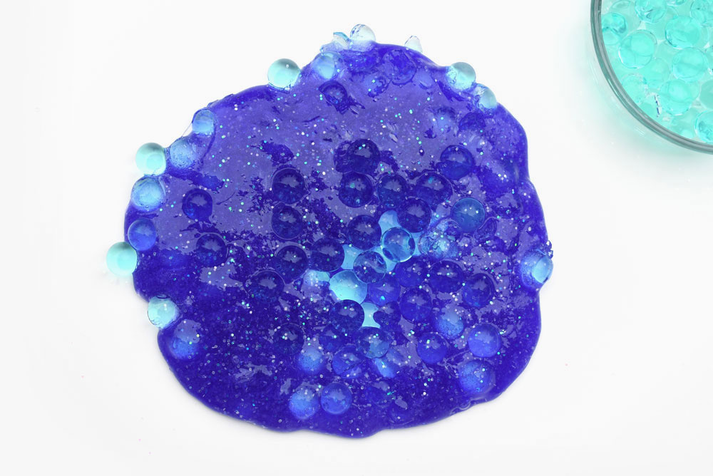 homemade glitter slime with water beads