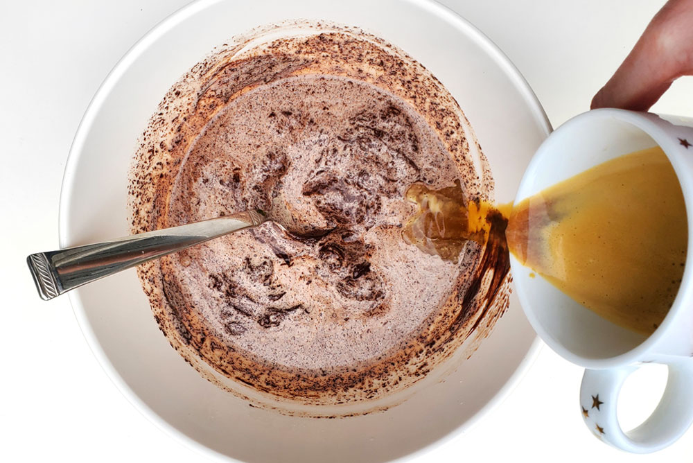 coffee and melted chocolate