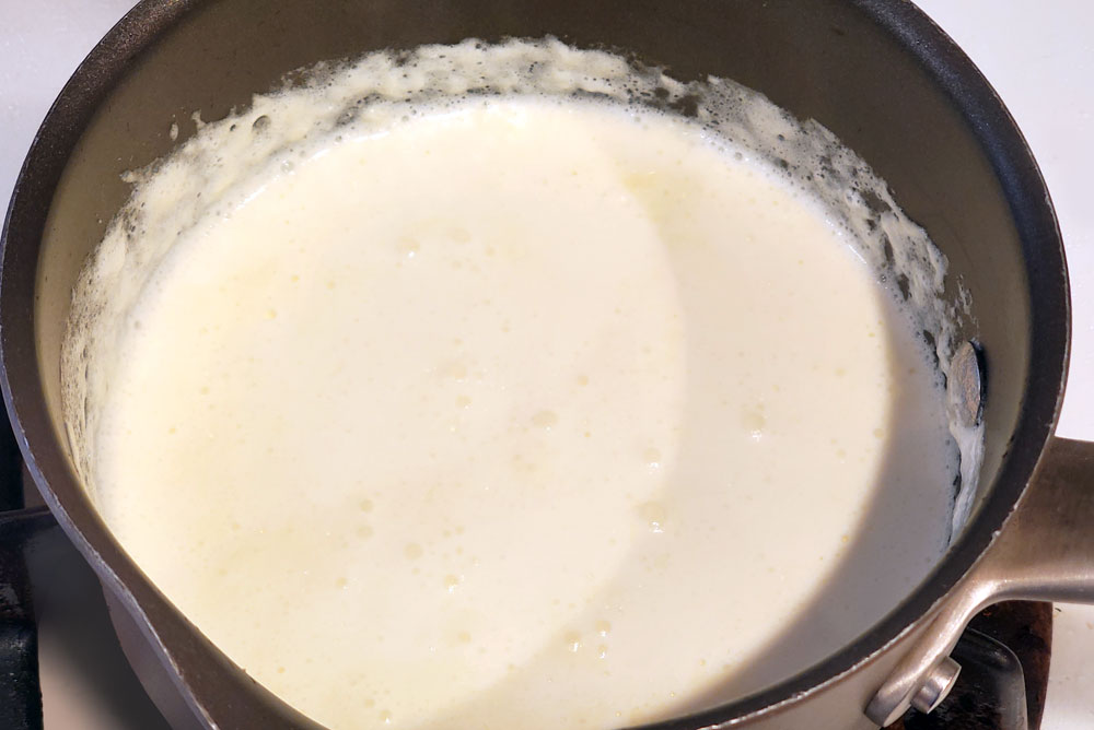 heated heavy cream for treats