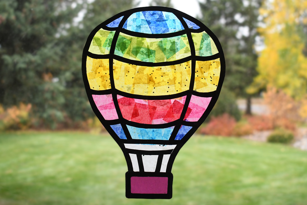hot air balloon sun catchers kids paper craft