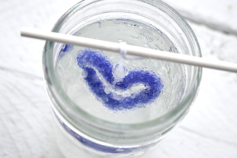 Make borax crystal hearts kids science project