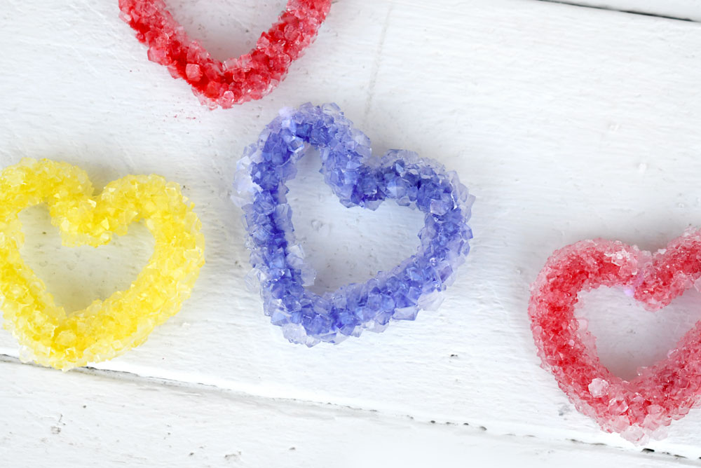 heart shaped borax crystals kids homeschool project