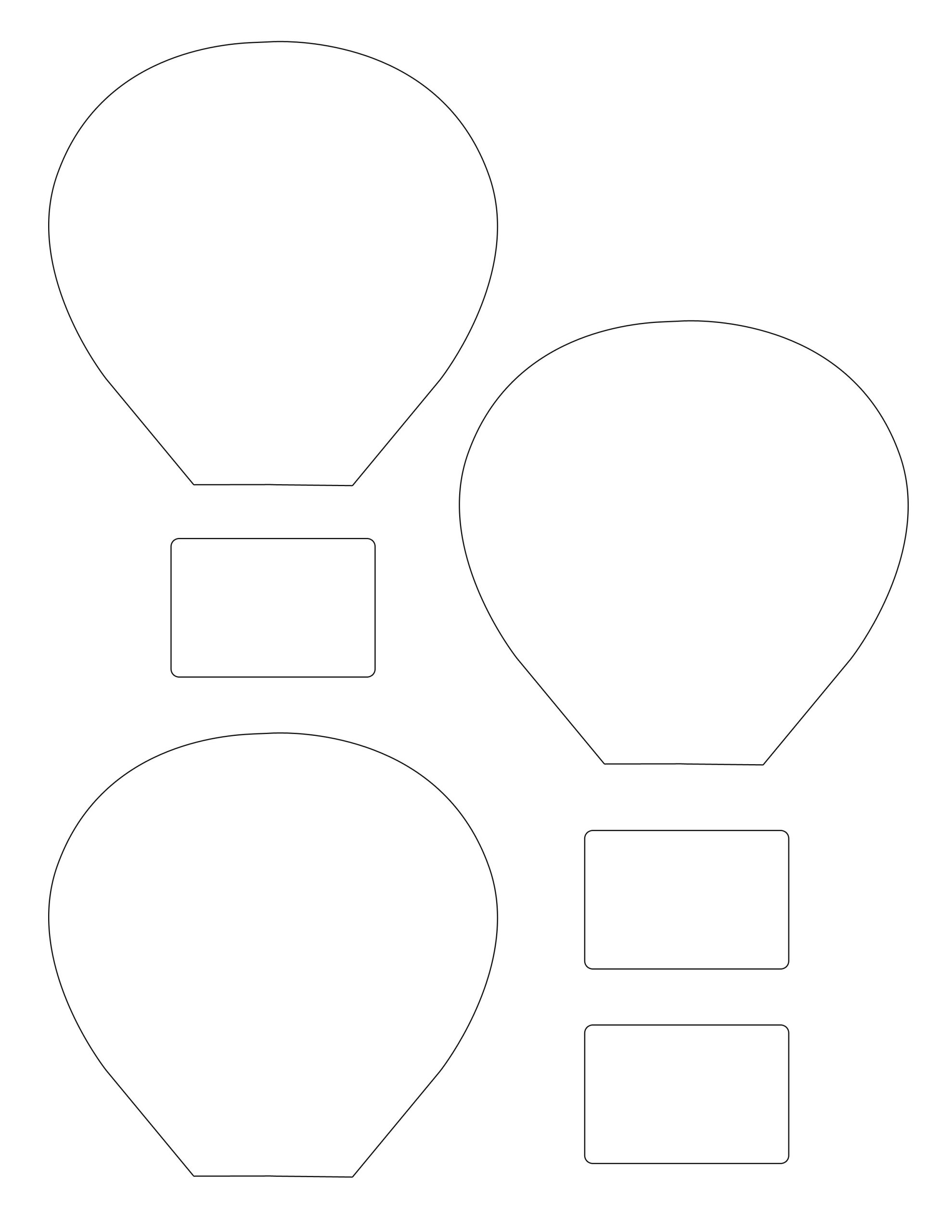 Hot air balloon valentine printable template