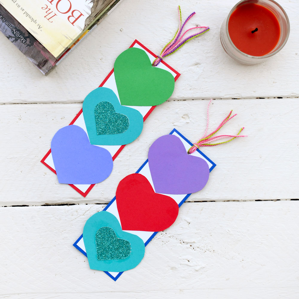 DIY Paper Heart Bookmarks