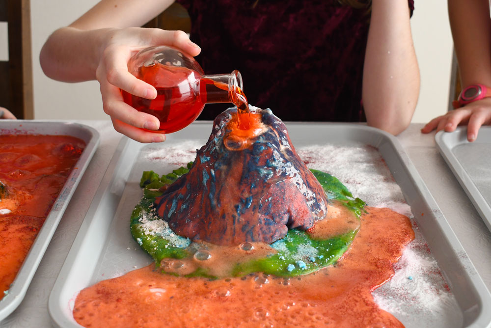 playdough volcano kids activity homeschool idea