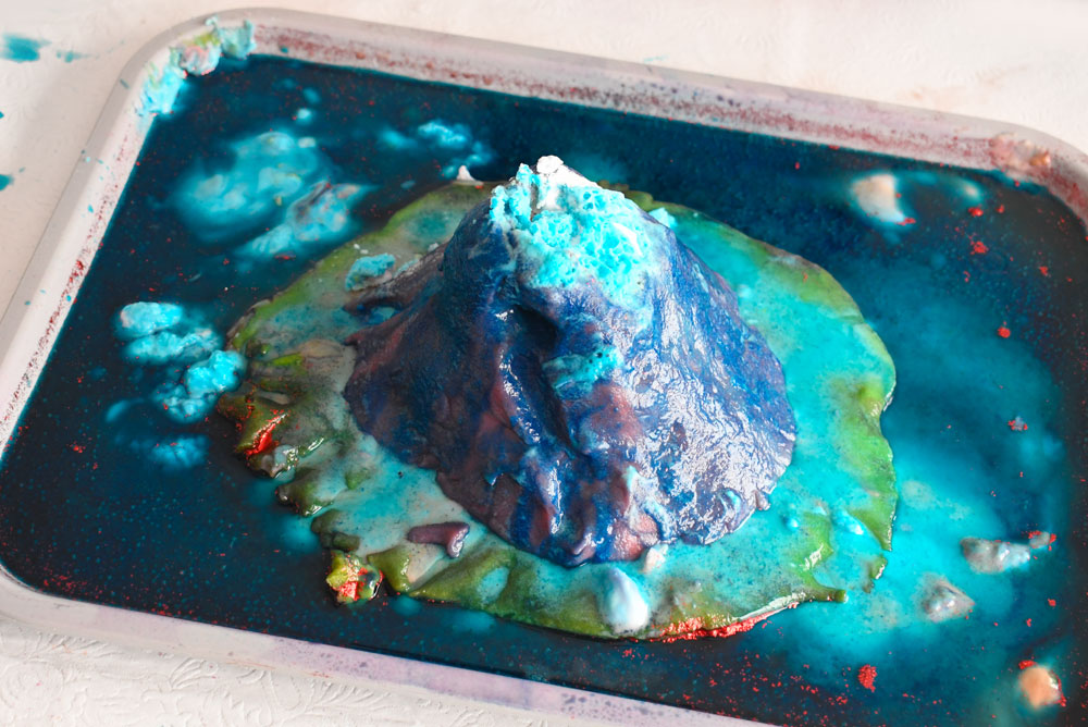 colorful play dough volcanoes kids science