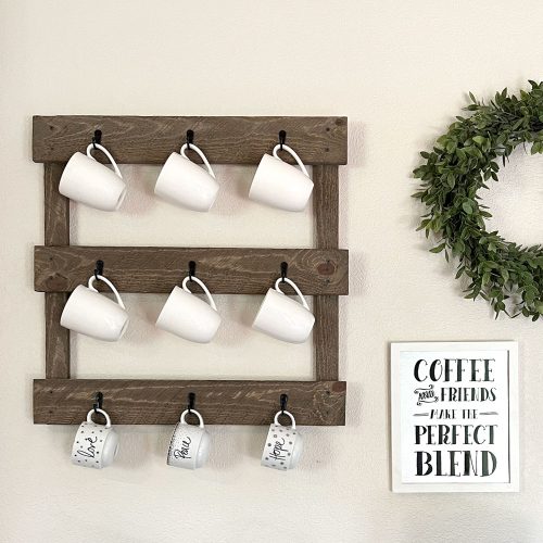 DIY coffee mug rack