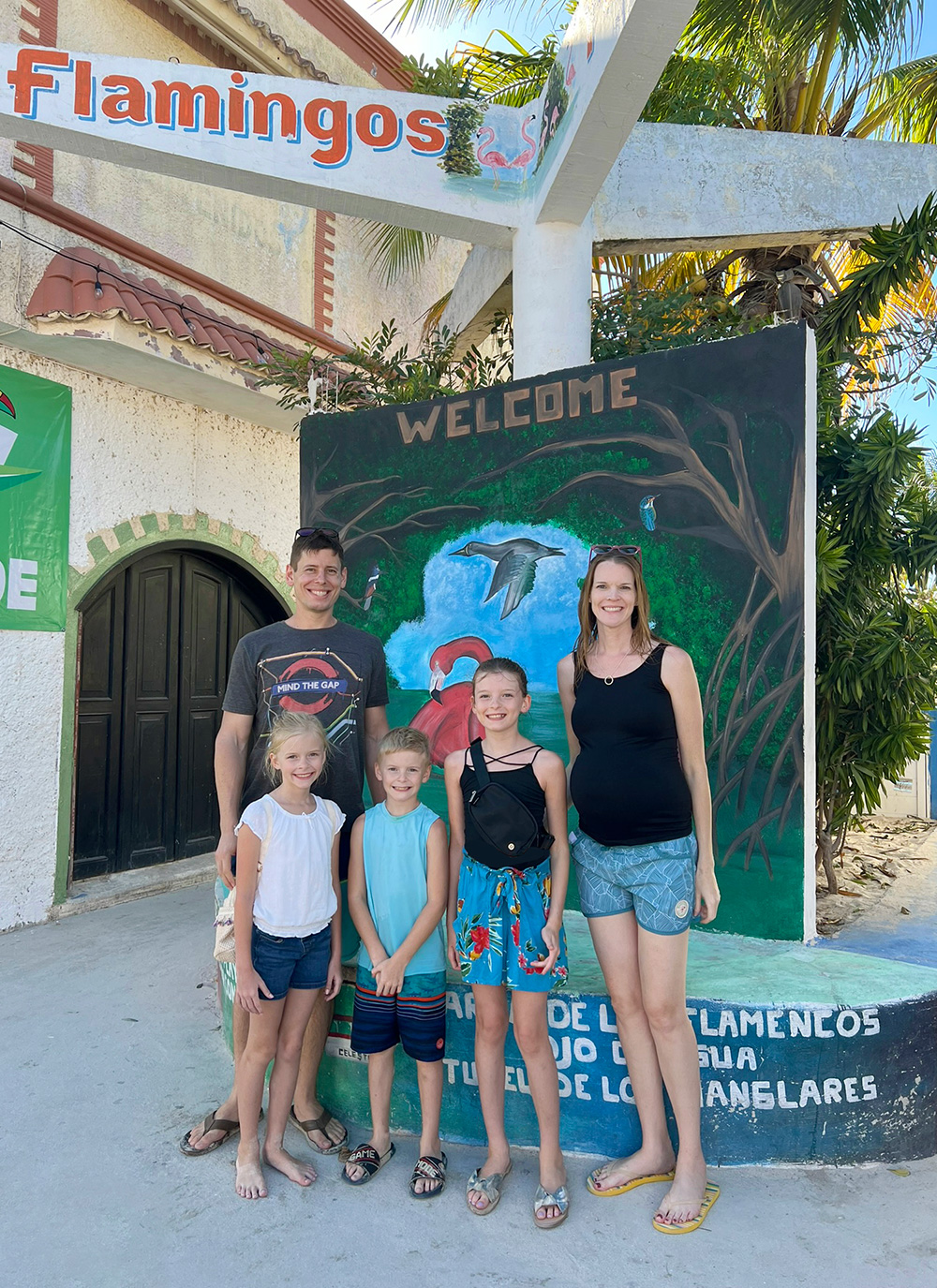 Celestun flamingo tour Wallace family