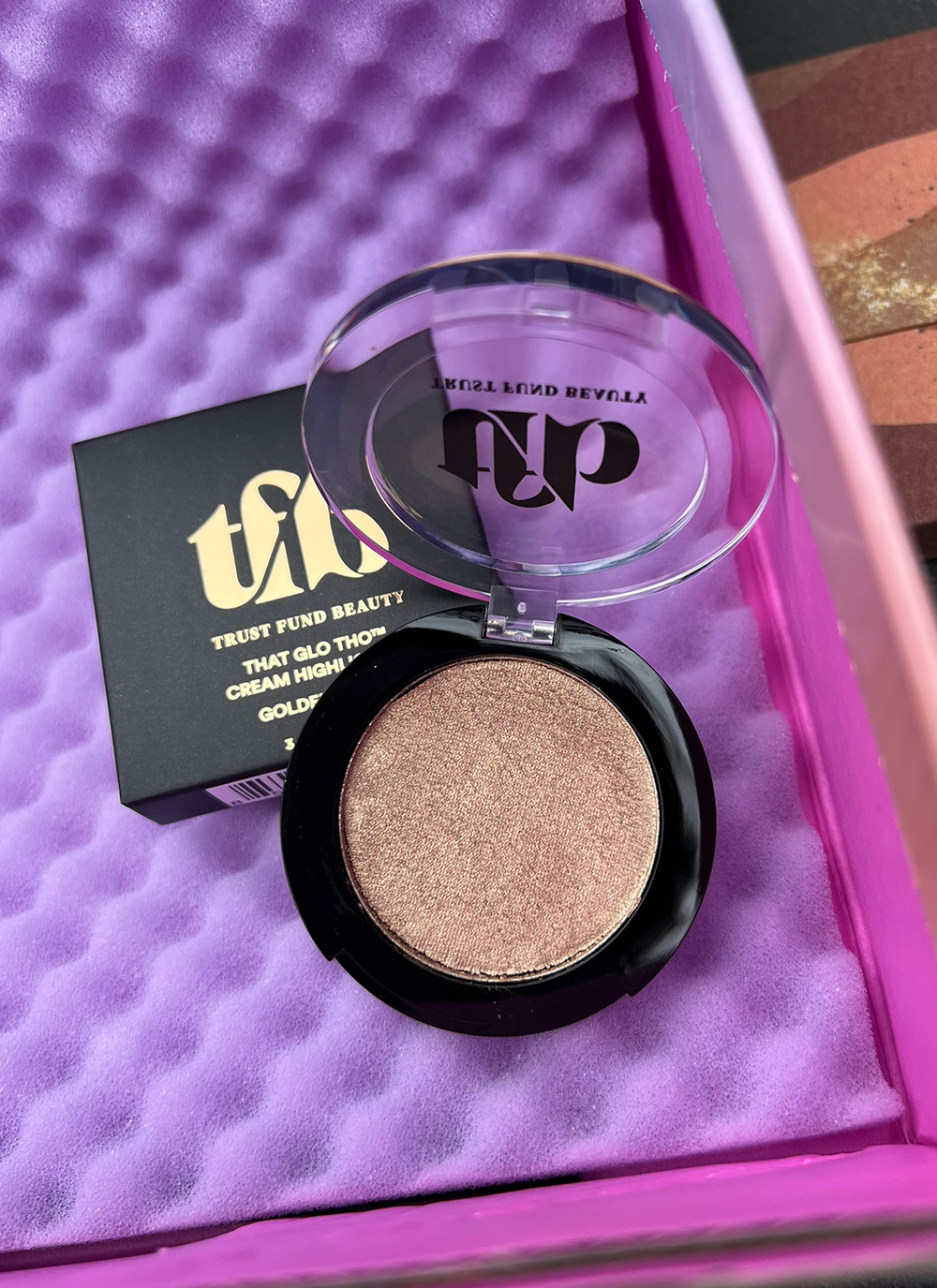 Trust Fund Beauty highlighter travel makeup products