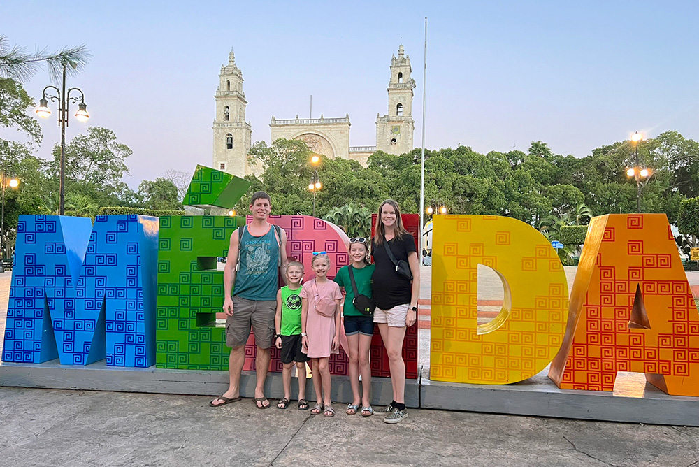 Wallace family downtown Merida Mexico
