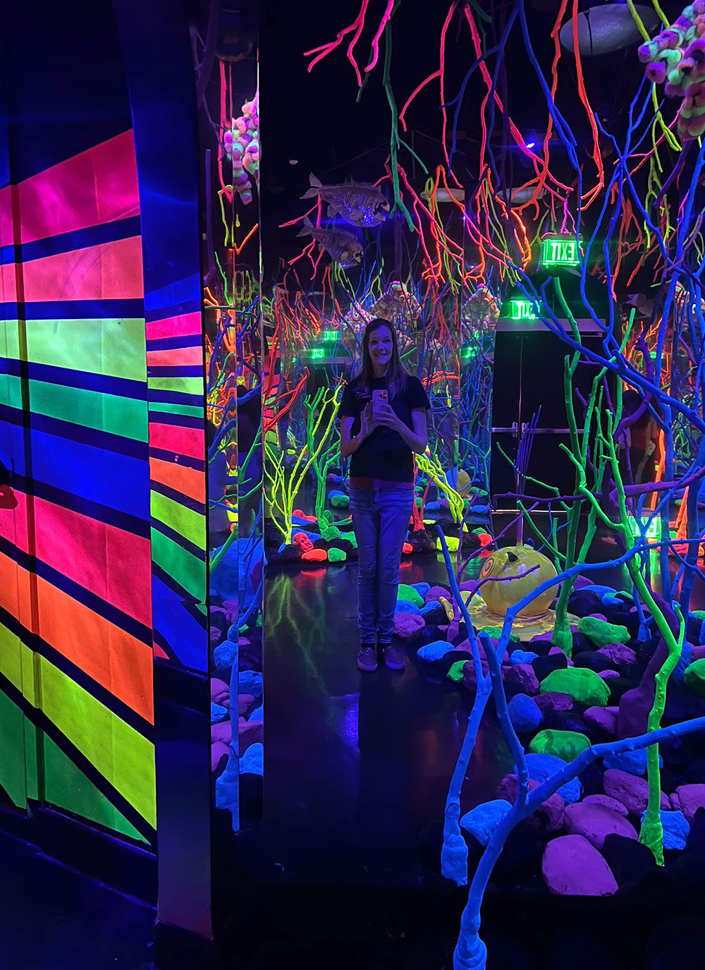 meow wolf real unreal neon forest