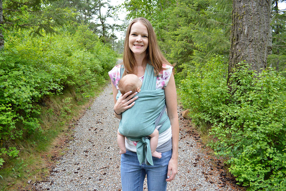 Moby Wrap babywearing hiking