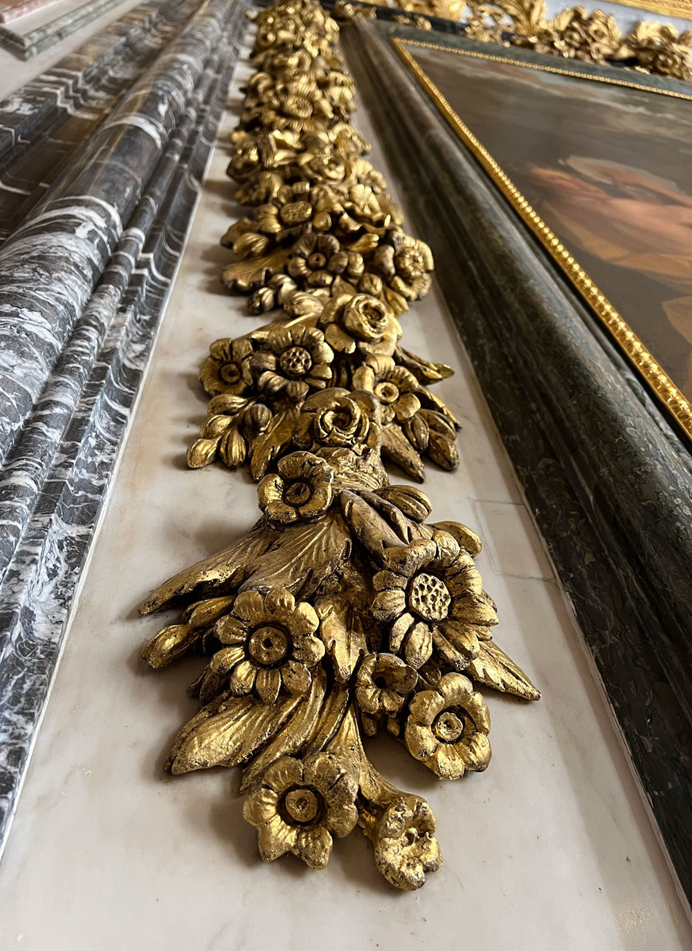 gilded gold trim at the Palace of Versailles