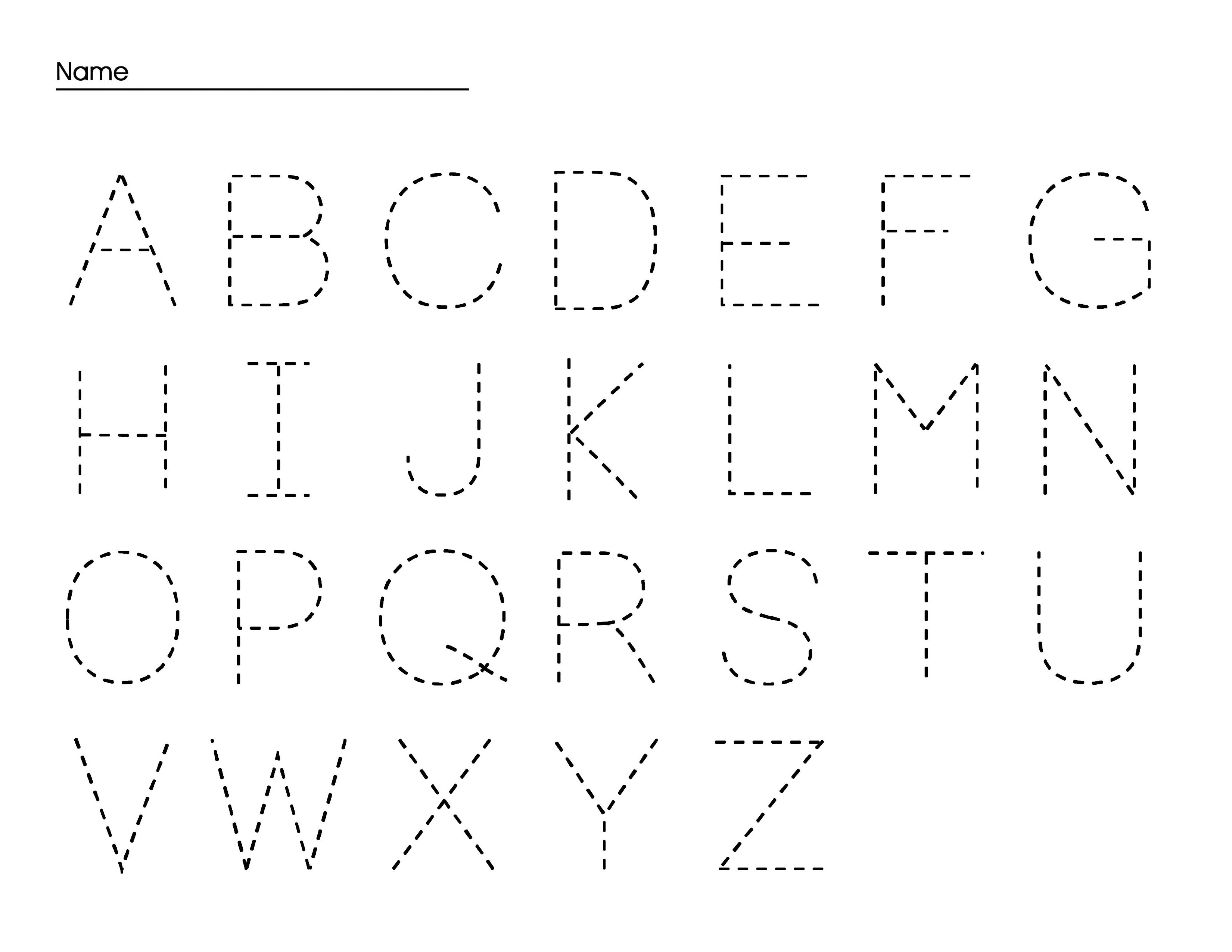 alphabet letter tracing preschool activity school page for homeschool