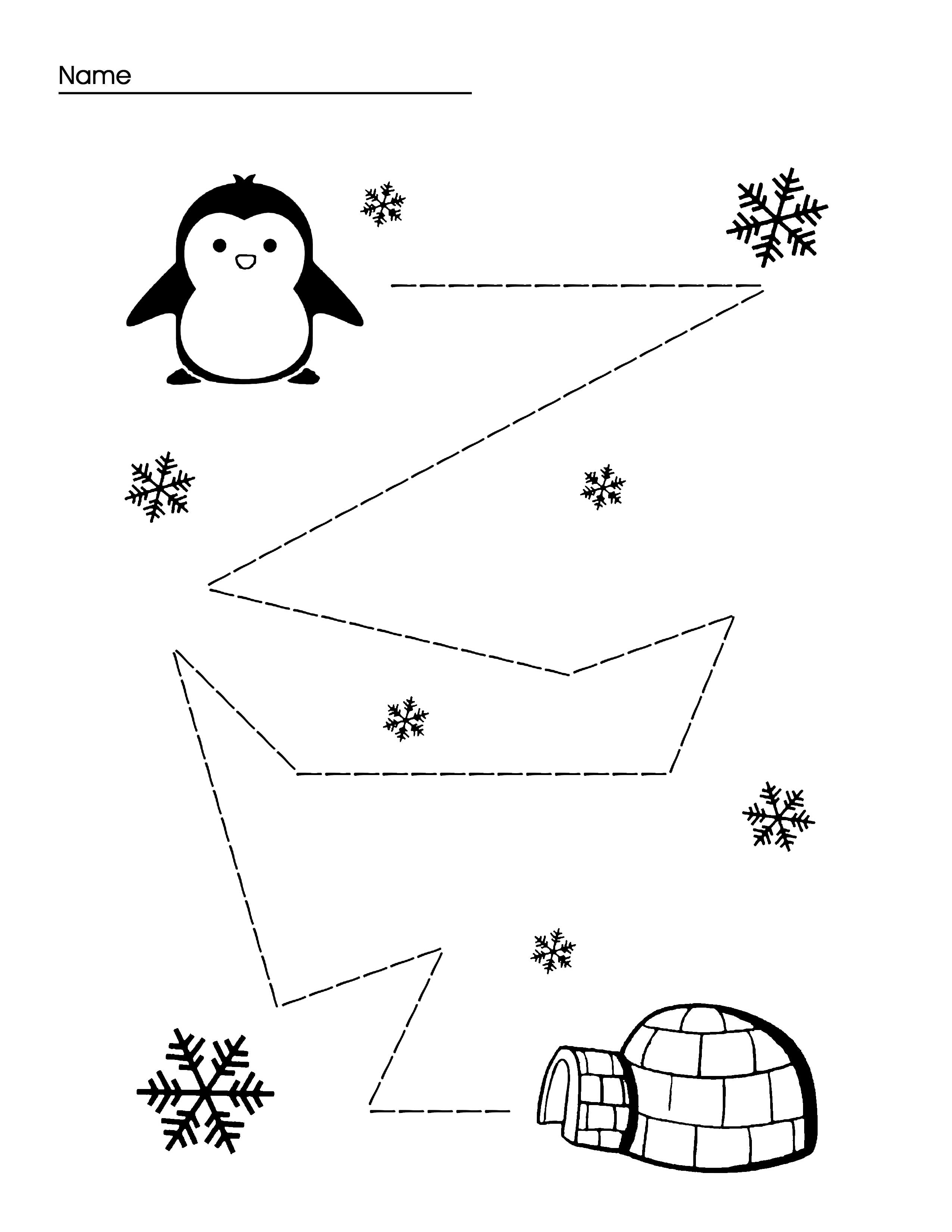 penguin toddler activity page